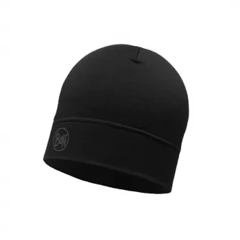 BUFF MERINO LIGHTWEIGHT BEANIE SOLID BLACK onesize kepurė Standartinis