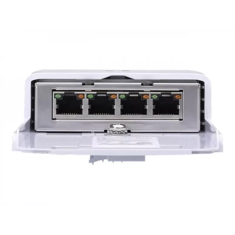 Switch UBIQUITI NanoSwitch Gigabit Ethernet PoE, 4x Gigabit RJ-45, 4x PoE prievadai, 36W biudžetas, 24V DC