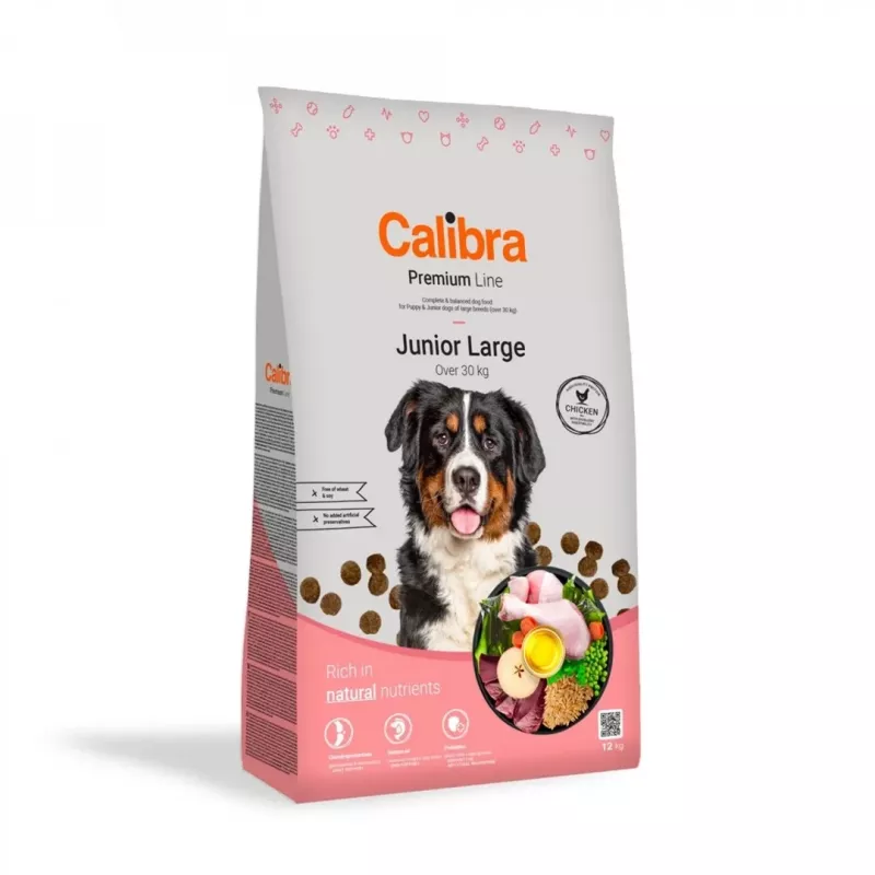 CALIBRA Premium Line Junior Large Chicken - sausas šunų ėdalas - 12kg