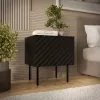 Nakties spintelė Cama meble LUCCA, 2 vnt, 47x40x52 cm, juoda, MDF/medžio drožlių plokštė
