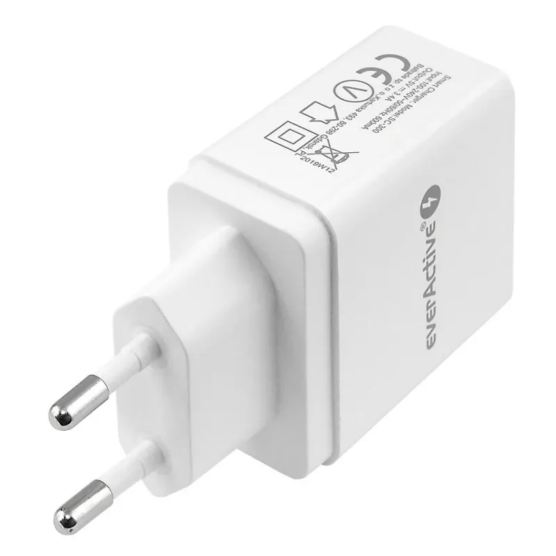 Everactive telefono įkroviklis 3x USB 3, 4A baltas