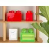 LEGO Storage Brick 4 laikymo dėžė su dangčiu, raudona permatoma