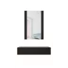 Tualetinis staliukas su veidrodžiu cama meble PAFOS 80×41,6×100 cm, MDF rėmas, 1 stalčius, matinė juoda