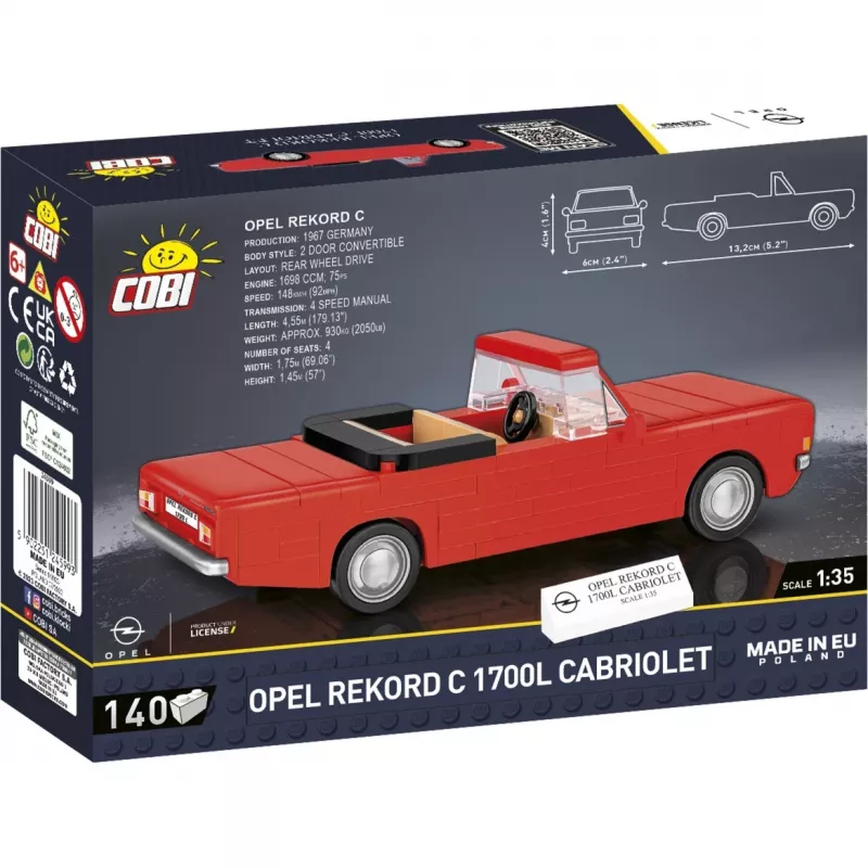 Cobi konstruktorius Opel Rekord C 1700 L kabrioletas modelio rinkinys