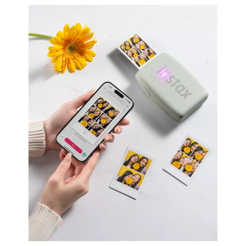 Momentinis spausdintuvas Fujifilm Instax Mini Link3 Šalavijų žalia – 800×600 DPI, spausdina 6,2×4,6 cm, Bluetooth, 0,21 kg