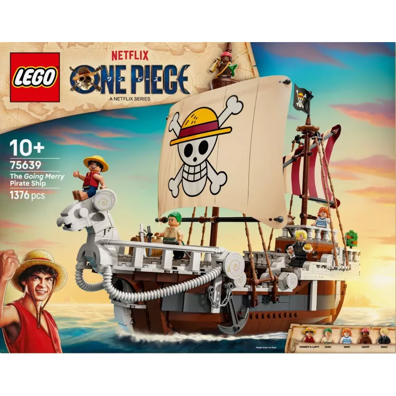 LEGO rinkinys „Going Merry“ piratų laivas 75639 — „One Piece“ plytelių modelis