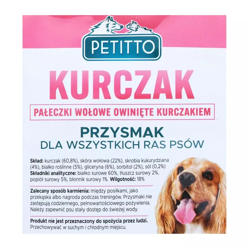 Šunų skanėstai PETITTO Vištiena apvynioti pagaliukai 500 g