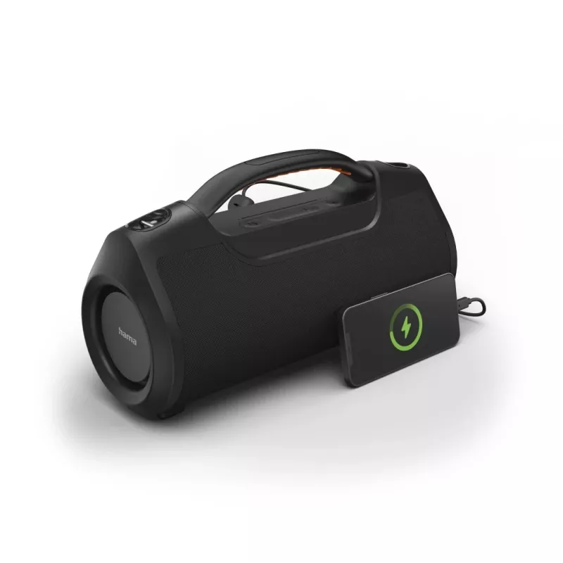 Nešiojamas garsiakalbis HAMA Soundbarrel 2.0 juodas Bluetooth belaidis – kompaktiškas 2.0 kanalų