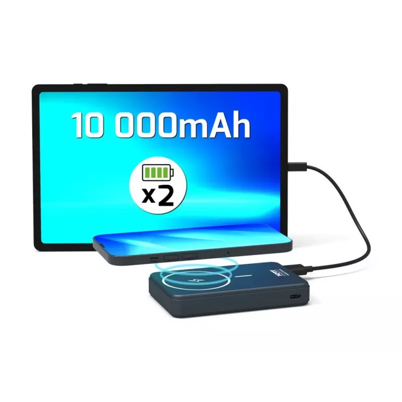 Power Bank Port Designs 907005 10000 mAh belaidžiu įkrovimu juodas
