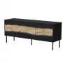 TV spintelė cama meble INSERTO 3D 143.5x40x61.5 cm juoda su LED, medžio drožlių plokštės viršus