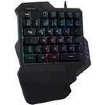 Logilink Illuminated one-hand gaming - Tastatur - hintergrundbeleuchtet - USB - Schwarz (ID0181)
