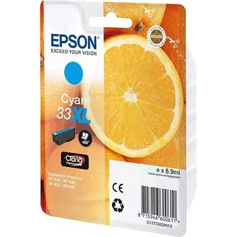 Originalus Epson rašalo kasetė C13T33624010 Cian, 8,9 ml, 650 puslapių, 1 vnt.