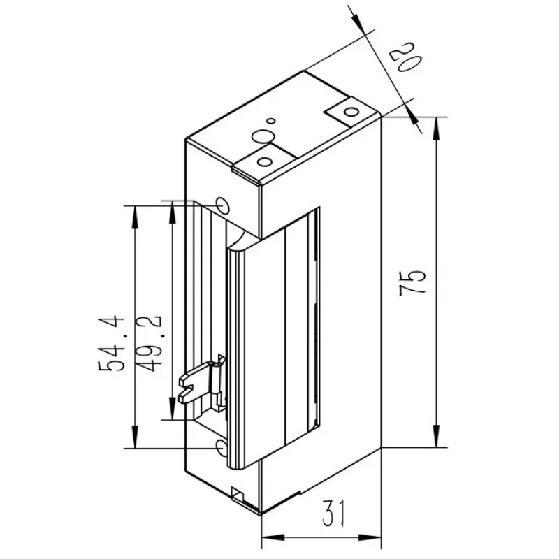 Elektromagnetinis užraktas QOLTEC 52459 12V simetriškas su atmintimi ir fiksavimu