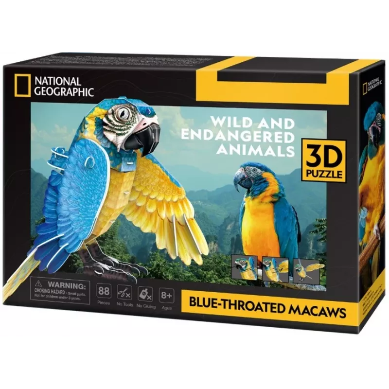3D dėlionė cubicfun Mėlyngurklės aros, 88 detalės, modelis 306-DS1097H
