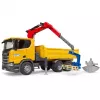 BRUDER Scania Super 560R statybinis sunkvežimis su kranu ir 2 padais
