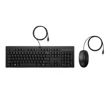 HP 225 G2 USB laidinis klaviatūros ir pelės rinkinys, Copilot klavišas, atsparus išsiliejimui - juoda - ESTONIAN