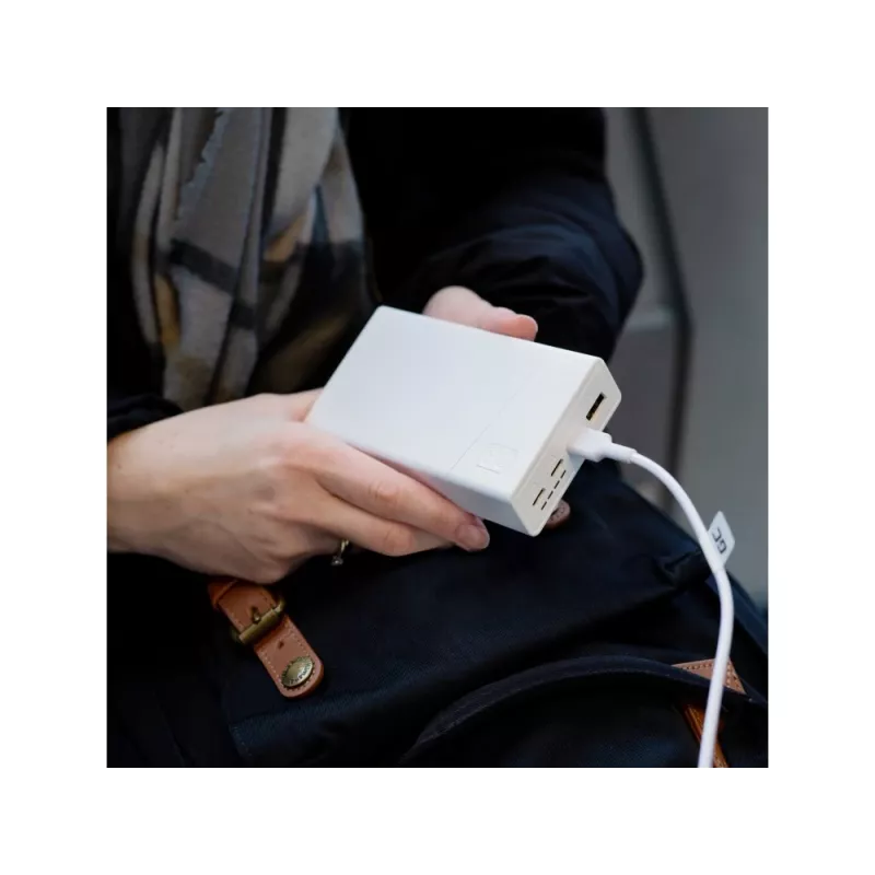 Green Cell PowerPlay20s Powerbank 20000mAh 22,5W Baltas 3x USB-C PD QC 3.0