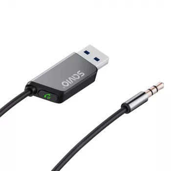Savio TR-16 Bluetooth siųstuvas AUX adapteris su laisvų rankų funkcija, Bluetooth 5.3, Google Assistant/Siri