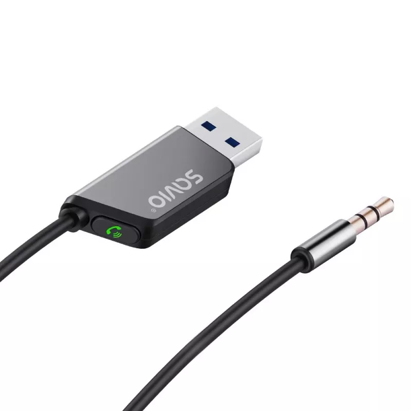 Savio TR-16 Bluetooth siųstuvas AUX adapteris su laisvų rankų funkcija, Bluetooth 5.3, Google Assistant/Siri