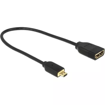 DELOCK Laidas HDMI Micro D Kištukas > HDMI A Lizdas Didelės Spartos su Ethernet 3D 4K 20cm Premium Plonas