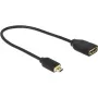 DELOCK Laidas HDMI Micro D Kištukas > HDMI A Lizdas Didelės Spartos su Ethernet 3D 4K 20cm Premium Plonas