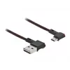 USB laidas DeLOCK EASY-USB 2.0, A tipo (vyriškas) į Micro-B (vyriškas, reversinis), 0,5 m, juodas