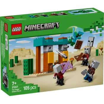 LEGO statybinis rinkinys „The Illager Desert Patrol“ 21267 – Minecraft žaidimų rinkinys, 105 detalės, 4 minifigūrėlės, 80×60×110 mm
