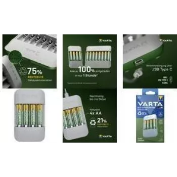 Varta Eco Charger Pro Recycled 4x AA 2100mAh įkroviklis (56816)