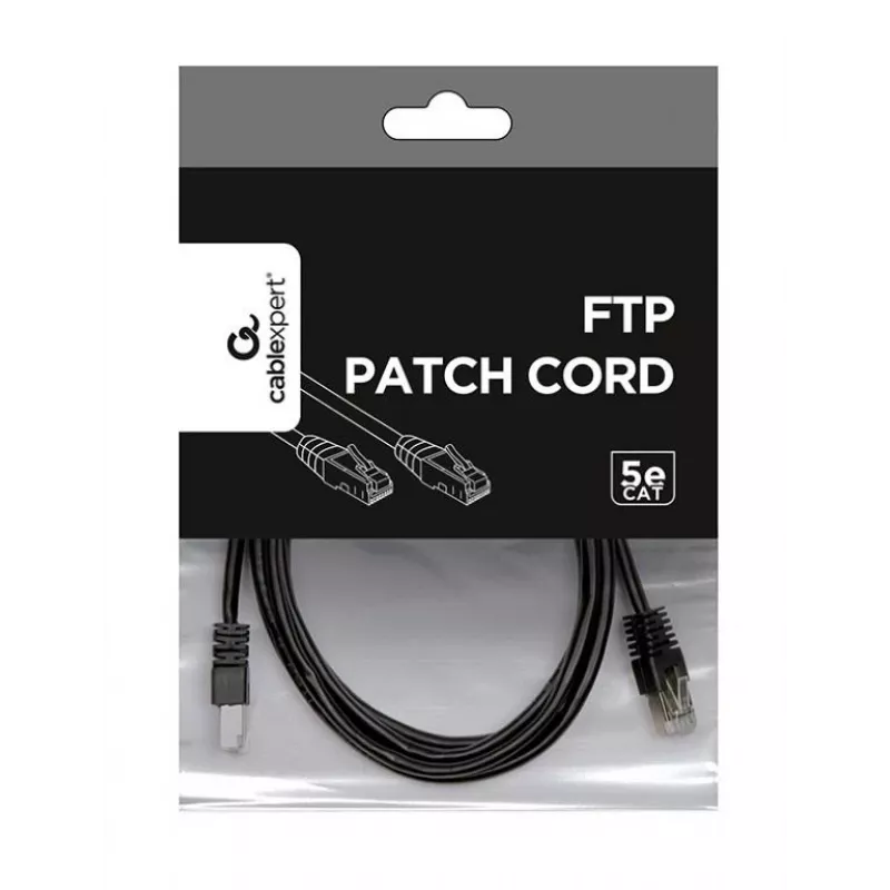 Patch kabelis CAT5E Ftp 2M/PP22-2M/BK Gembird
