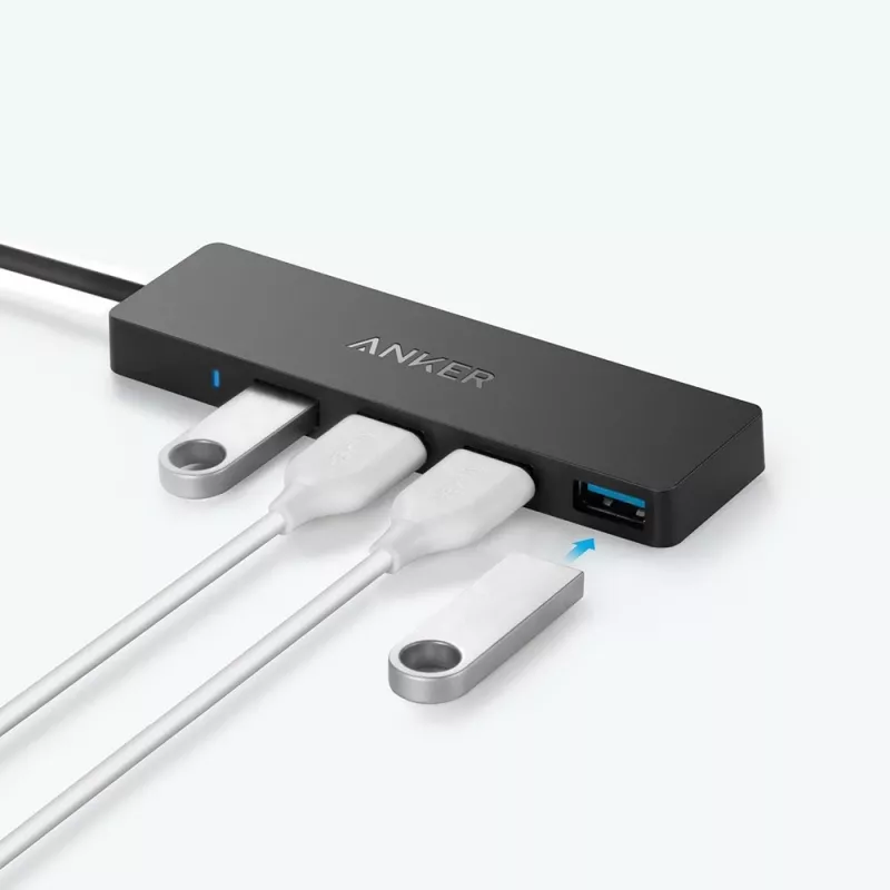 USB šakotuvas Anker Innovations A7516016 USB 3.2 Gen 1 Type-A 5000 Mbit/s juodas