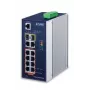 Valdomas jungiklis PLANET IGS-4215-8P2T2S — 10x Gigabit RJ-45, 2x SFP, 8x PoE+ (240W), 48–56V DC, L2/L4, IP30, bėgelis/siena