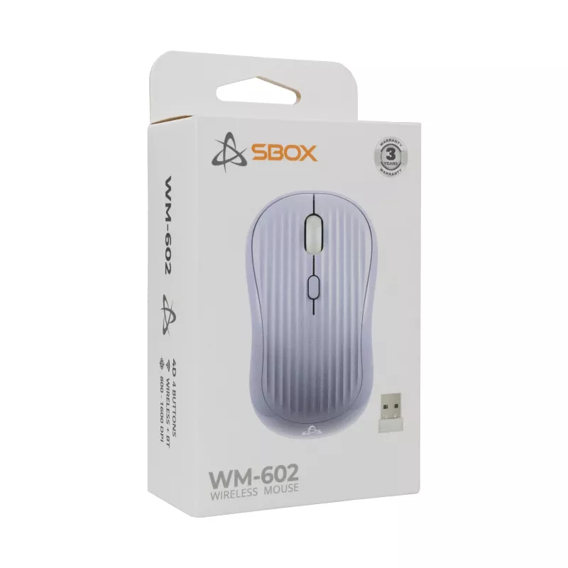Sbox WM-602 Purple Wireless belaidė pelė su trackball