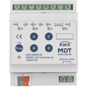MDT AKD-0424R.02 LED valdiklis, RGBW, 4 kanalų, 4TE, REG