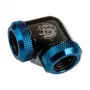 BitsPower 90° adapteris 12 mm AD kietajam vamzdeliui į 12 mm AD kietąjį vamzdelį, blizgus juodas/mėlynas
