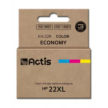 Actis KH-22R rašalo kasetė (HP 22XL C9352A atitikmuo; standartinė; 18 ml; spalva: žydra, purpurinė, geltona)