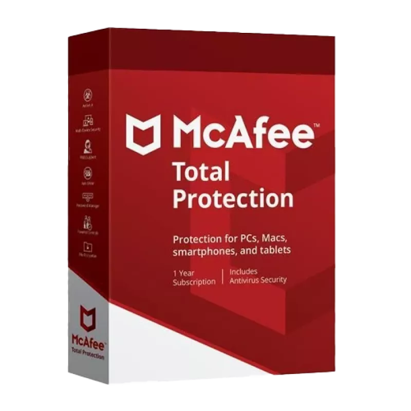 McAfee Total Protection - 10 įrenginių / 1 metai, Pasaulinė