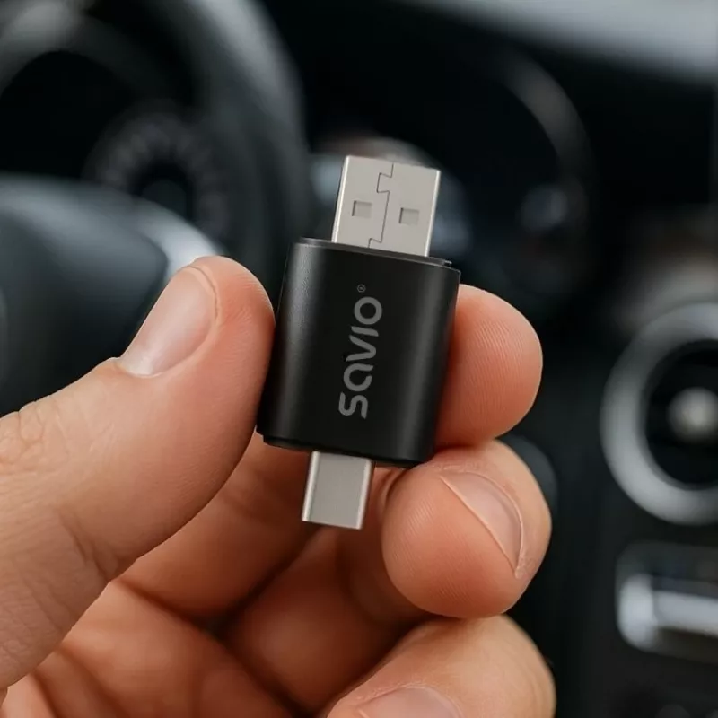 Belaidis garso siųstuvas Savio TR-17 Bluetooth USB 10 m Juodas