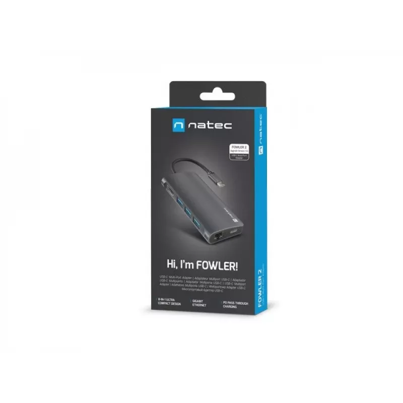 Dokavimo stotelė NATEC NMP-2162 USB 3.2 Gen 1 Type-C pilka laidinė