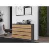 Komoda Top e shop M8 140 ANT/ART su 8 stalčiais, Antracitas/Ąžuolas, 1380×400×970 mm