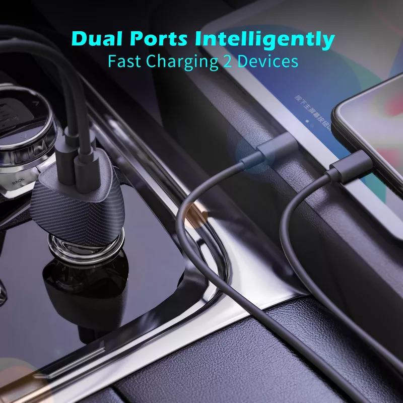 Automobilinis kroviklis Tellur FCC10 38W 6A PD20W QC3.0 – USB-C ir USB-A adapteris automobiliui