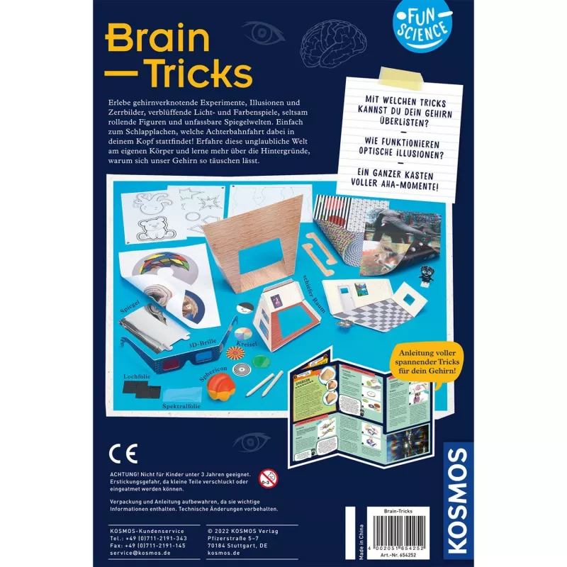 Kosmos Fun Science Brain Tricks Eksperimentų rinkinys, Elektra, 8 m., Įvairiaspalvis