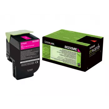 Toneras Lexmark 802XME rausvas (magenta) didelės išeigos 3000 puslapių