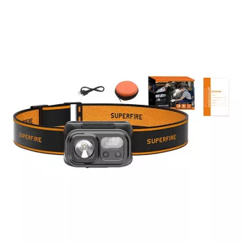 Kaktinė lempa Superfire HL23-S – 350 lm, 2000 mAh įkraunama baterija