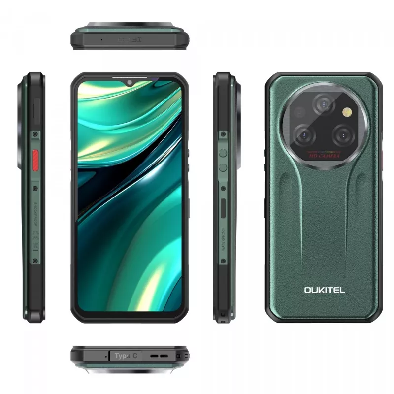 Oukitel WP39 6/256GB 11000mAh DS Žalias – Patvarus išmanusis telefonas