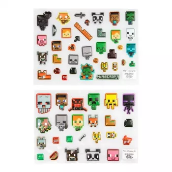 Paladone Minecraft Puffy Gadget Decals PP13218MCF – dekoratyvūs pūsti lipdukai įrenginiams