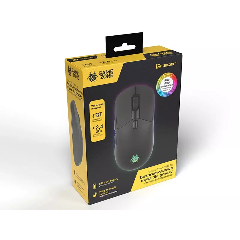 Žaidimų ausinės TRACER Gamezone Thor RGB BT belaidės Bluetooth, over-ear, įmontuotas mikrofonas
