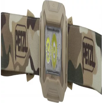 Petzl ARIA 2 RGB camo – įkraunama kaktinė lempa su reguliuojamu spinduliu ir RGB režimais (E070BB01)