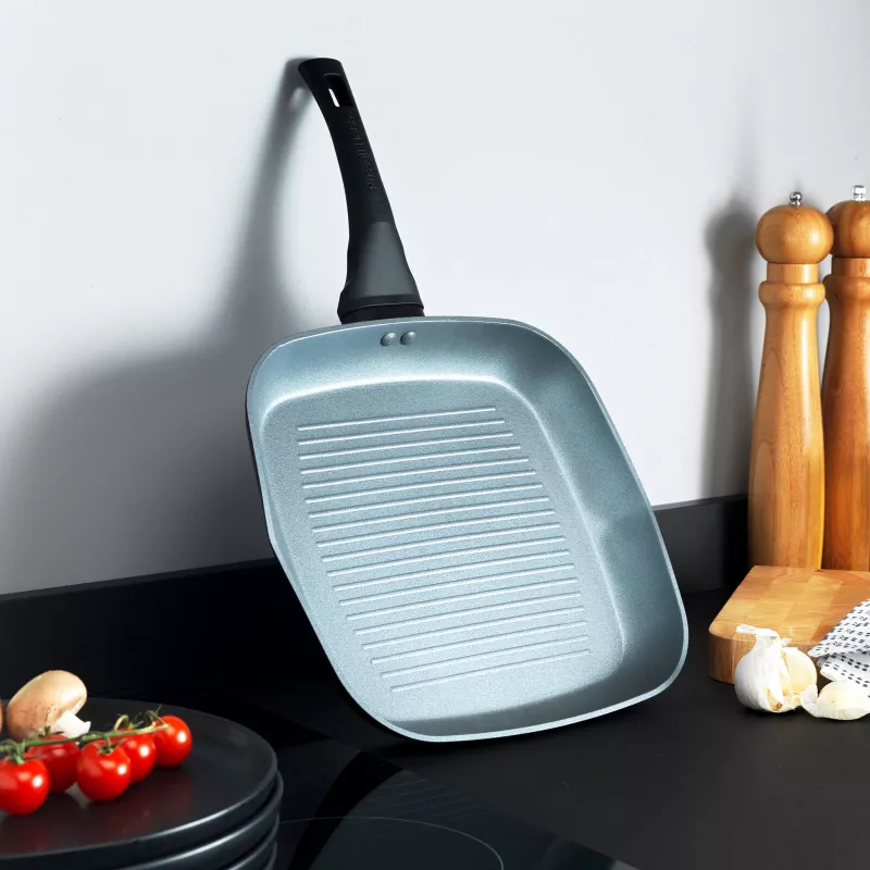 Griddle keptuvė Russell Hobbs RH01861EU7 28 cm Crystaltech – nelipni dangtis, plokščia grilio keptuvė