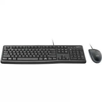 LOGITECH Desktop MK120 laidinis rinkinys, USB, QWERTZ, juodas, su pele