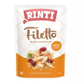 Šlapias šunų ėdalas RINTI Filetto Vištienos filė su širdelėmis 100 g
